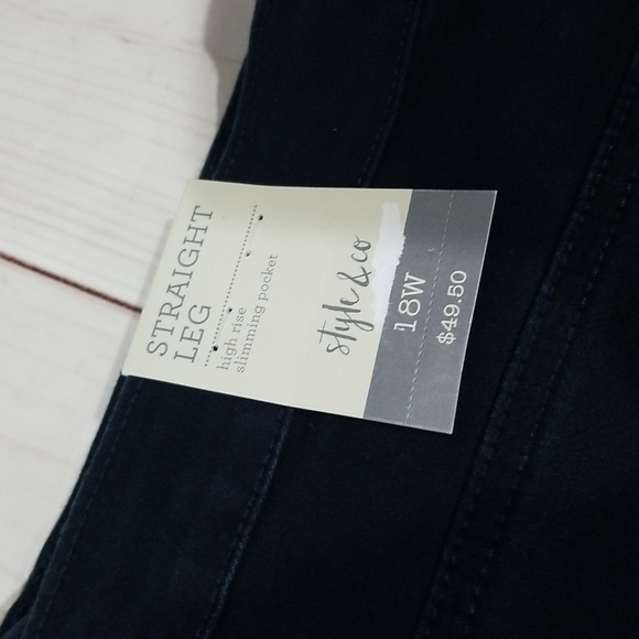 Style & Co Women's Pants Straight Legs High Rise Slimming Pockets Size 18W - Picture 3 of 9